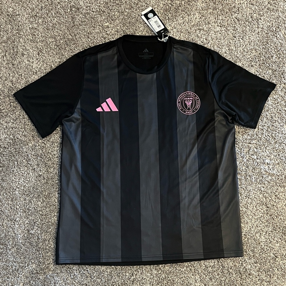 Adidas Black and Pink Striped MESSI Jersey - Picture 2 of 2